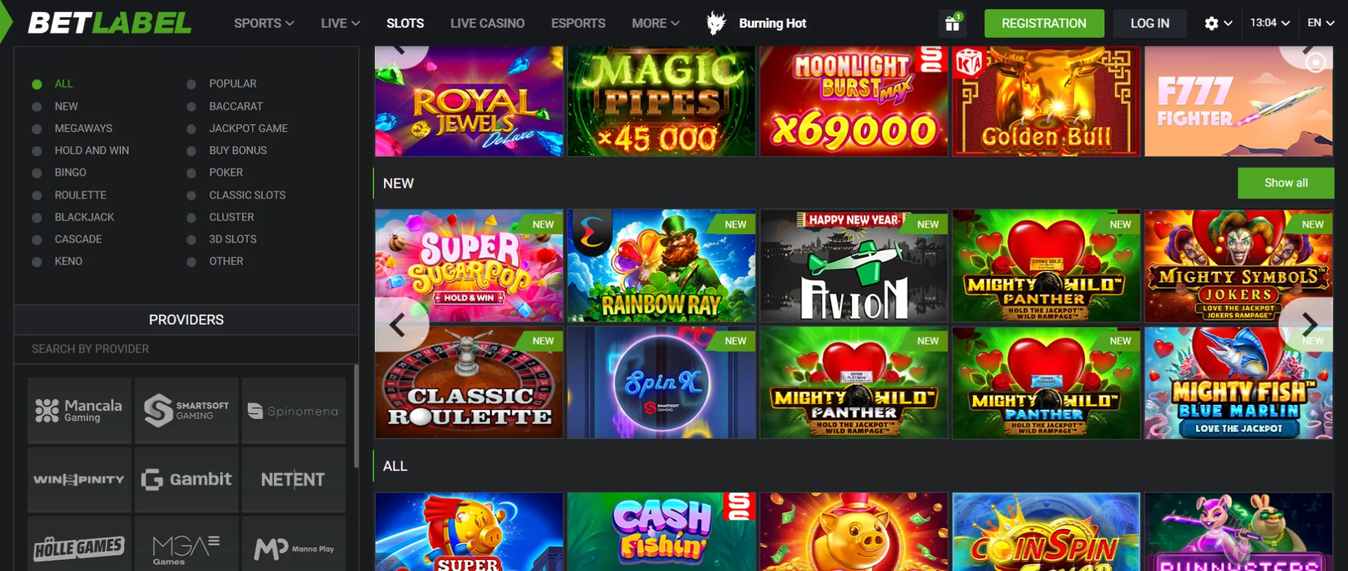 BetLabel Jogos de Casino